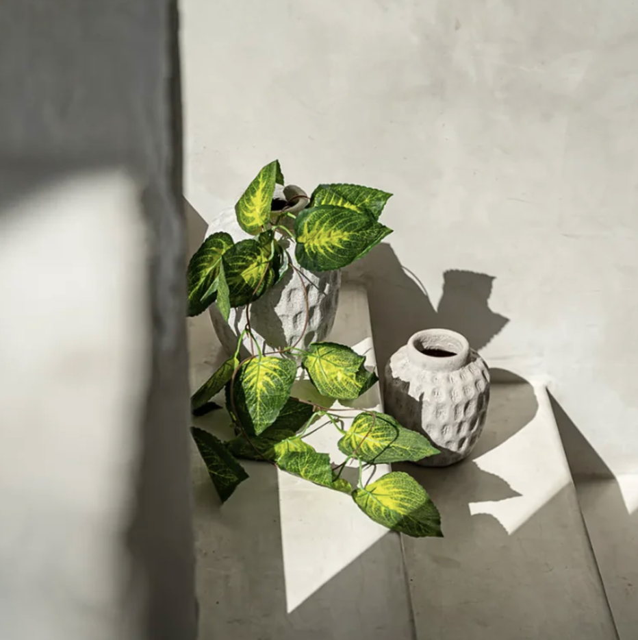 TRENDY BETON L - Grand vase en terre cuite imitation béton