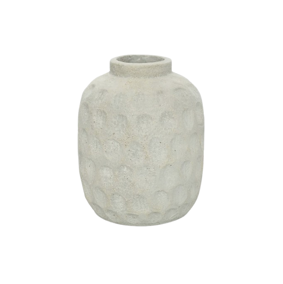 TRENDY BETON L - Grand vase en terre cuite imitation béton