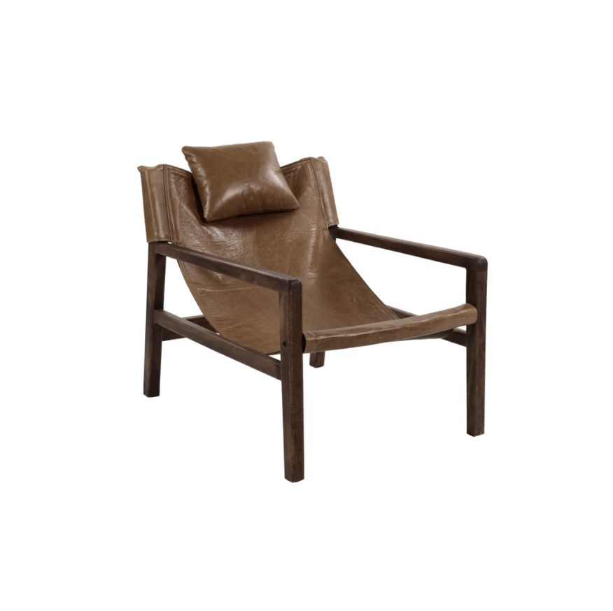 SIESTA - Fauteuil en cuir couleur cognac