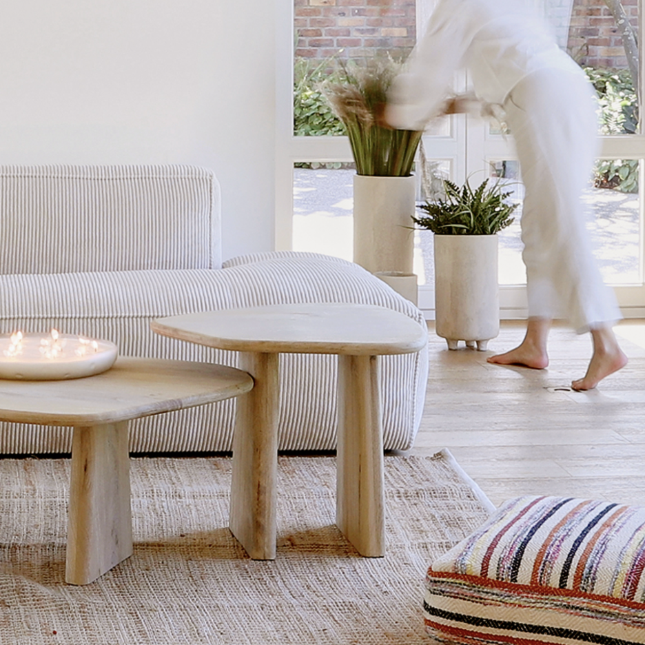JAYA - Grand tapis en jute et coton tissé à la main