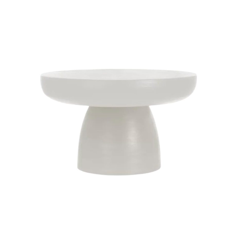 PRETORIA - Table basse en enduit à la chaux blanc cassé