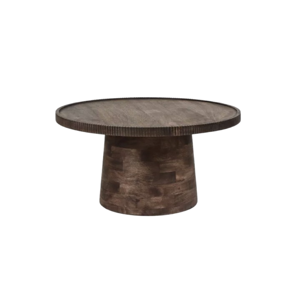 RAMONA - Table basse ronde en noyer