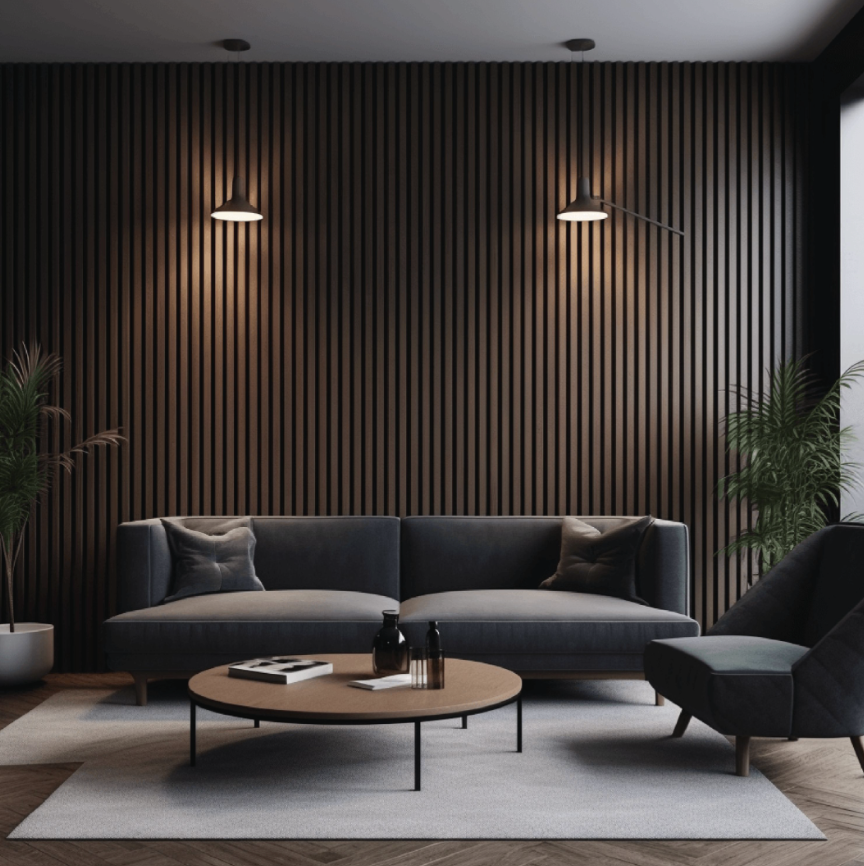 MODERATO DARK BROWN - Parement mural Waterproof