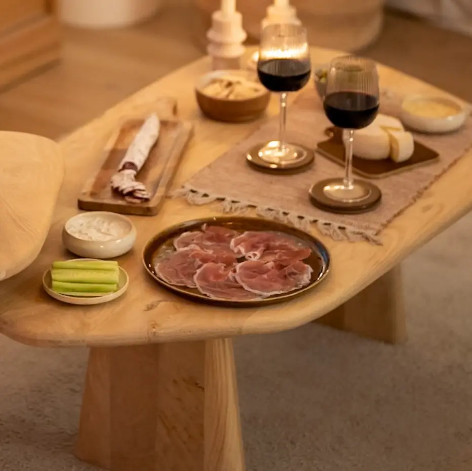 NOUGAT - Assiette à apéritif en porcelaine beige