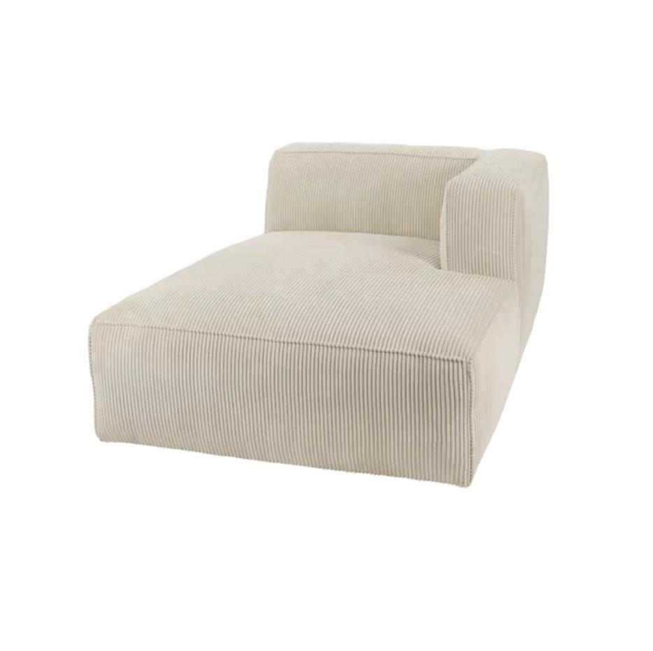BROWER BEIGE - Méridienne en tissus côtelé
