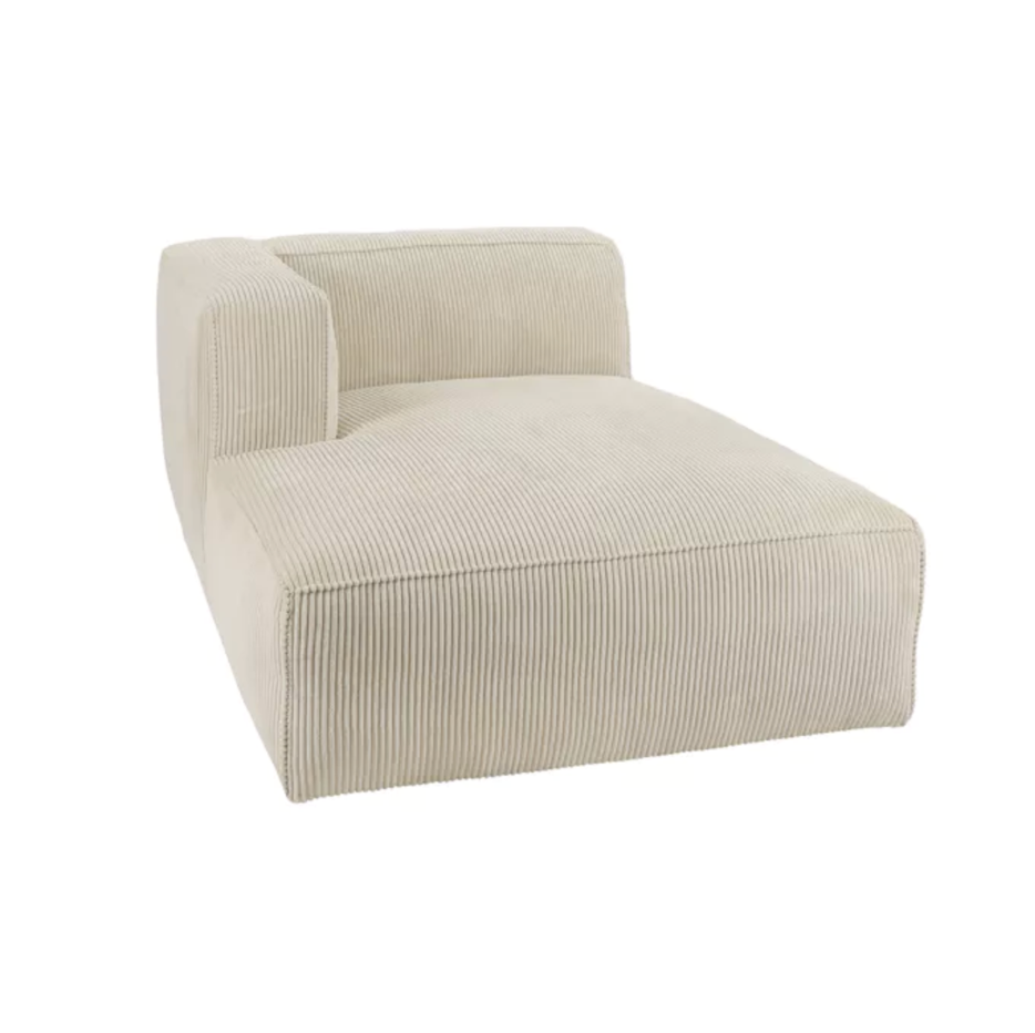 BROWER BEIGE - Méridienne en tissus côtelé
