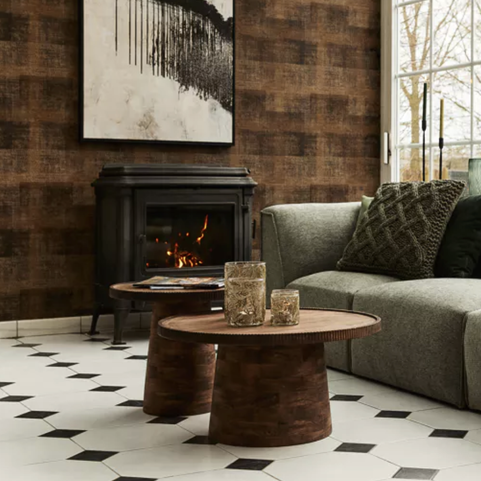 RAMONA - Table basse ronde en noyer certifié FSC (modèle A)