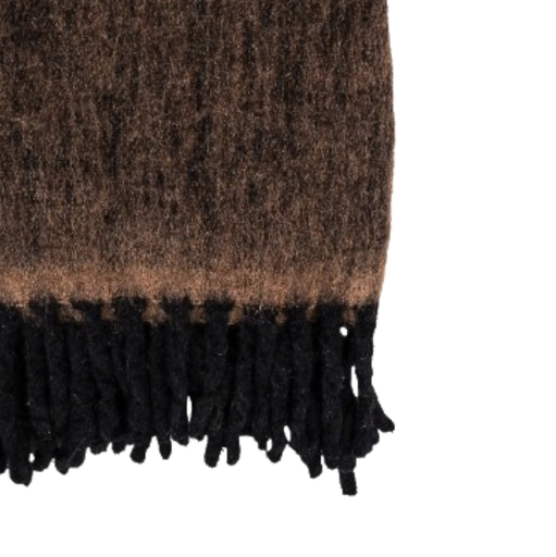 CARMEL - Plaid brun et noir en laine