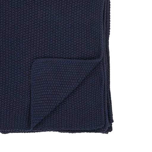 SANTOS - Plaid bleu marine en coton recyclé