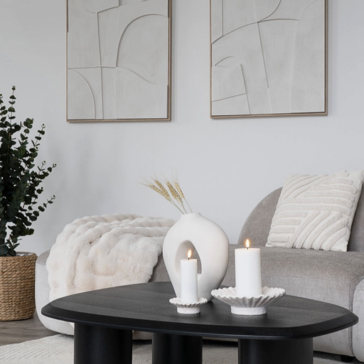 LYS - Duo de coupelles décoratives en ciment blanc 