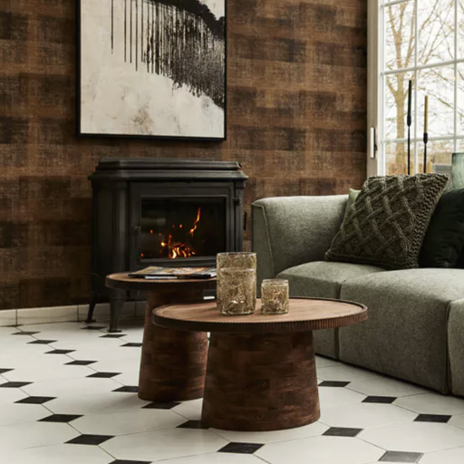 RAMONA - Table basse ronde en noyer certifié FSC (modèle A)