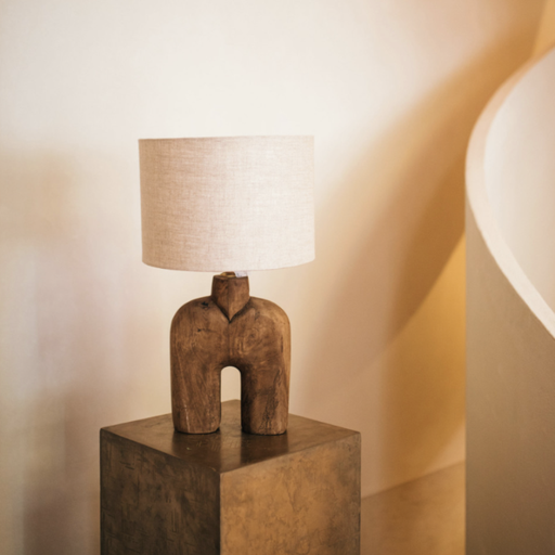 LAMPEDUSA - Lampe de table en bois de manguier