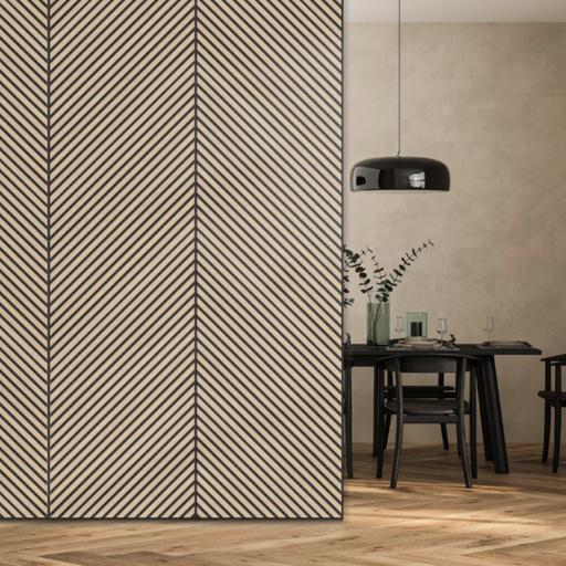 HUNGARIAN LIGHT OAK - Parement mural en points de hongrie avec feutrine acoustique 10 mm - Prix à la boite (2,73m²)