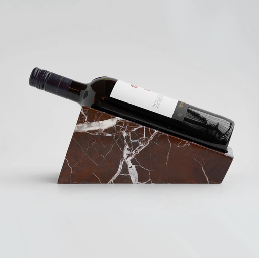 VINOSSO - Présentoir à vin en marbre rosso levanto fabriqué à la main