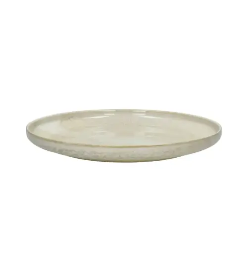 NOUGAT - Grande assiette à dîner en porcelaine beige