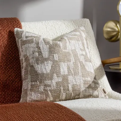 OLA TAUPE - Coussin carré 45x45 cm en coton