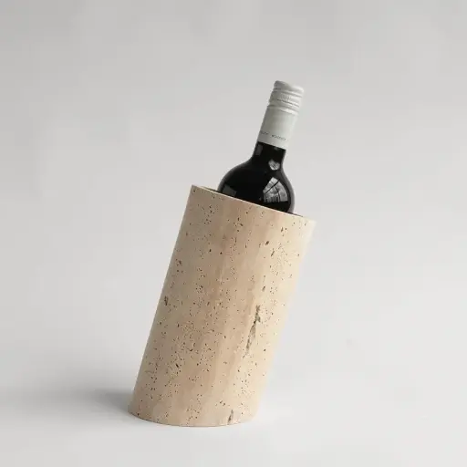 TENUTA - Refroidisseur à vin en travertin fabriqué à la main