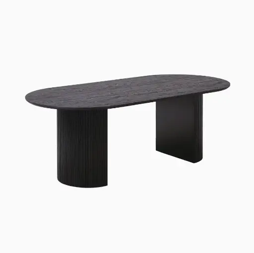 BOAVISTA - Table de salle à manger en mélaminé brun foncé