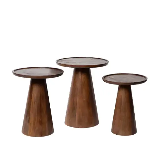 ULTIMO - Set de 3 tables basses en bois de manguier